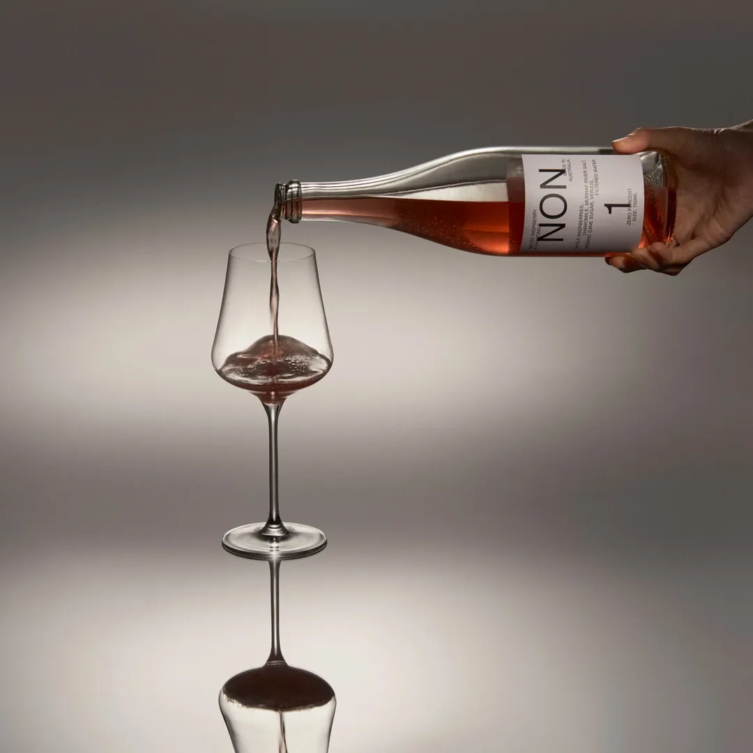 NON1 Salted Raspberry and Chamomile. NON Wine Alternative. Non-alcoholic. Gluten-free. Halal. Vegan certified.